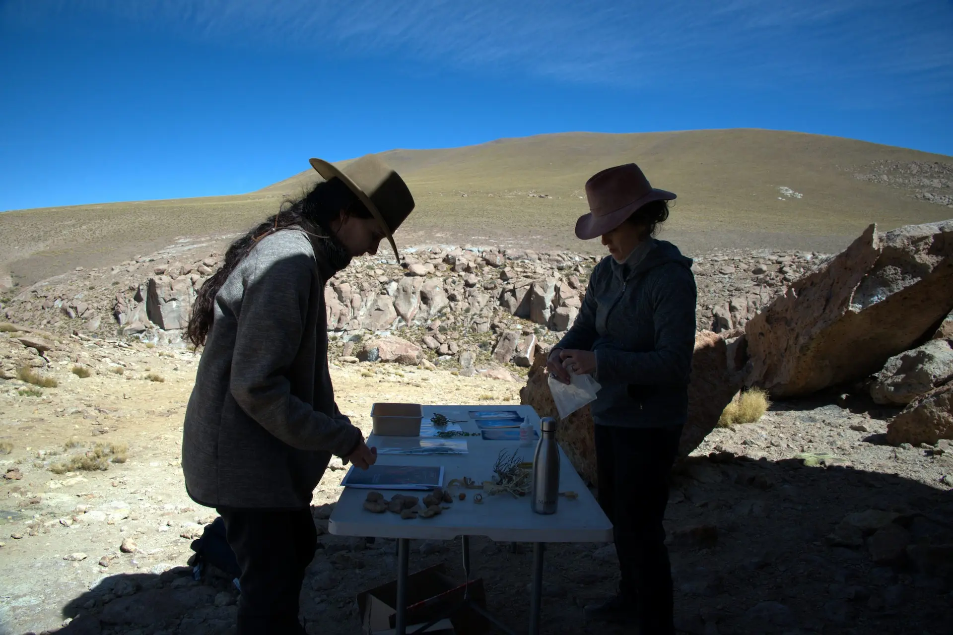 Two people in the desert
