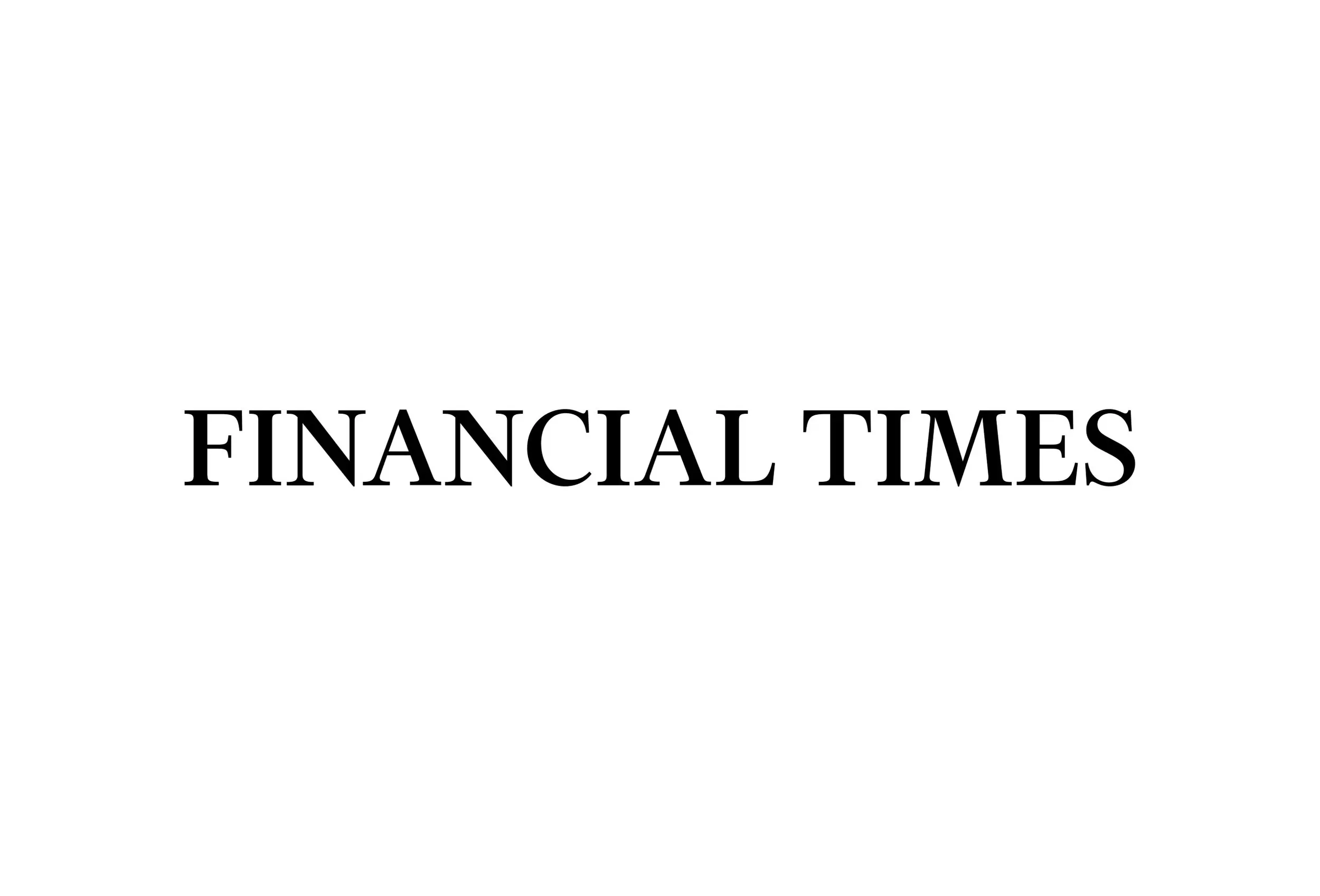 Official text logo of the financial times newspaper in black on a white background.
